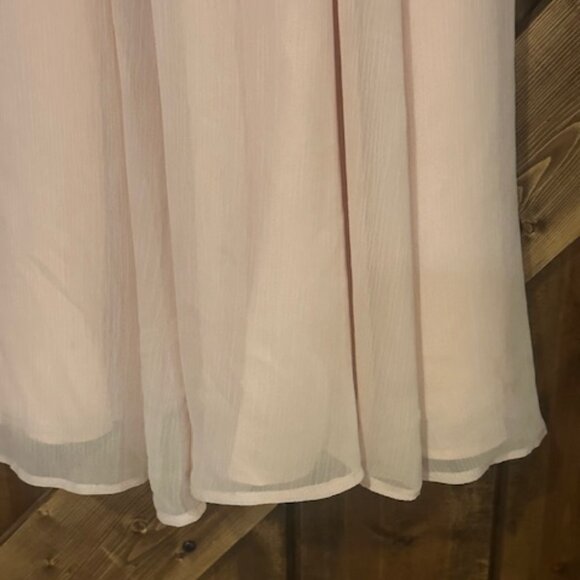 Vera Wang Formal White Collection Bridesmaid Dress Pink Chiffon Jeweled Belt 4 - Picture 14 of 16